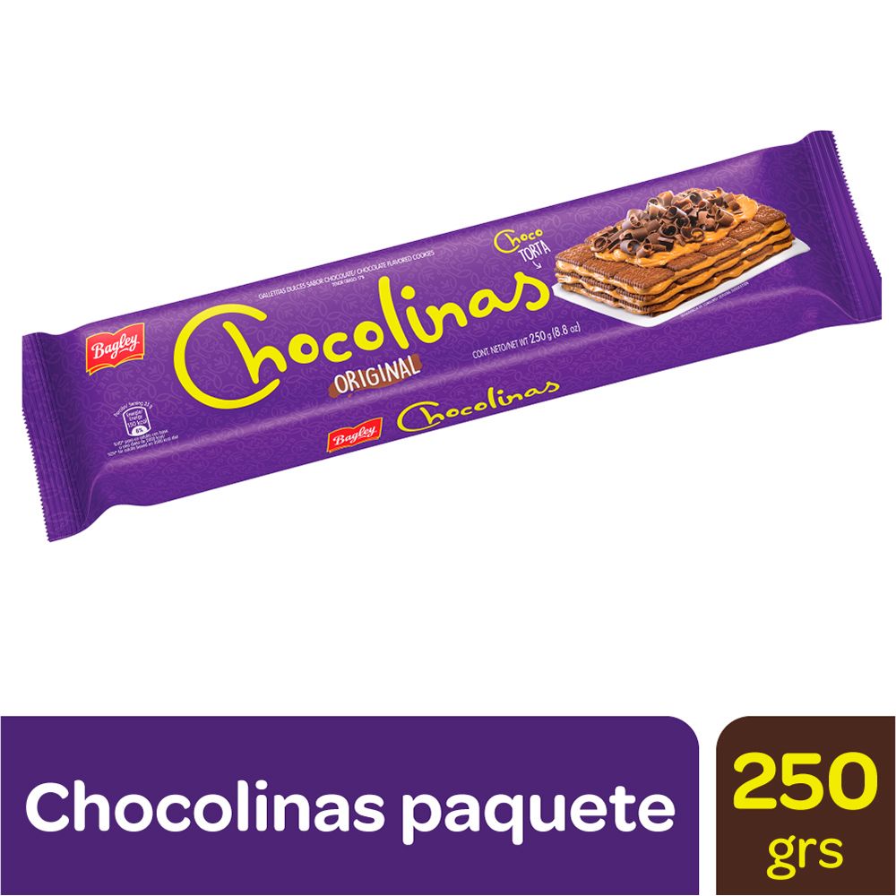 Bagley Galletitas Chocolinas Original X 250 Grs 157484 Simple